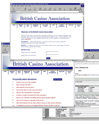 Screenshots of The BCA's web site.  Click here to visit The BCA's web site.  NB A significantly increased area of the site is revealed to members (upon entry of their passwords) than is available to the general public.  Nevertheless, useful information and FAQ are available without password entry.