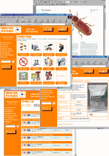 Screenshots of The Industrial Pesticides web site.  Click here to visit the site.