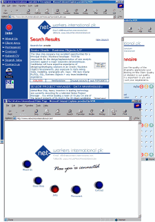 Screenshots of The Net-Workers International recruitment web site.  Click here to visit the site.